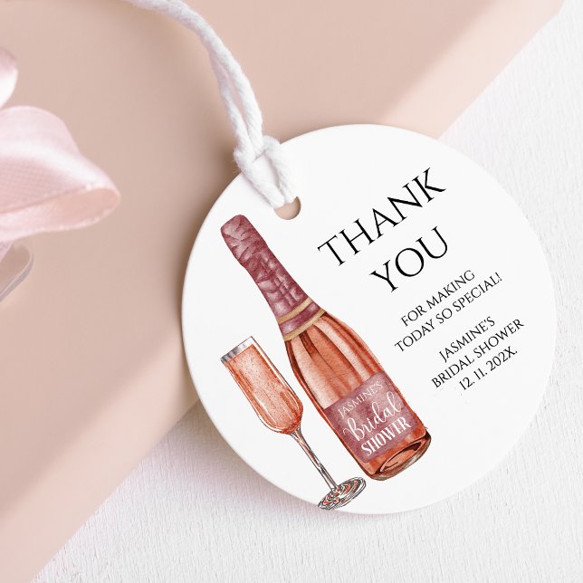 Tack Petals och Prosecco Bröllopsdusch Gåvor Etiketter (Skapare uppladdad)