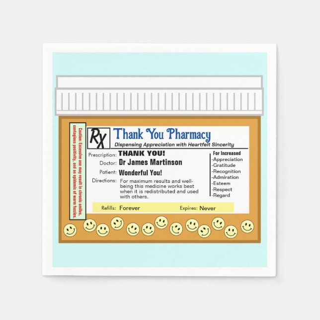 Tack Pharmacy Pappersservett (Framsidan)