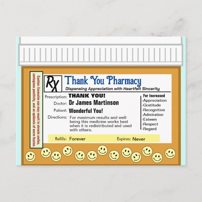 Tack Pharmacy Vykort (Framsida)