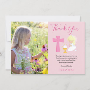 TACK PHOTO 1st Communion - GIRL ROSA Blonde Kort