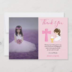 TACK PHOTO 1st Communion - GIRL ROSA Kort
