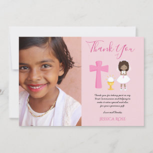 TACK PHOTO 1st Communion - GIRL ROSA Kort