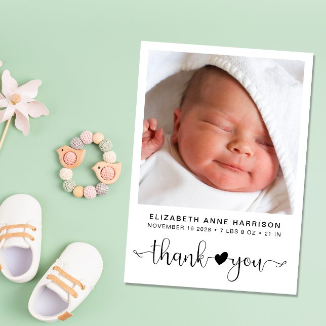 Tack Photo Birth Meddelande (A beautiful and unique way to thank family and friends and introduce them to your precious baby)