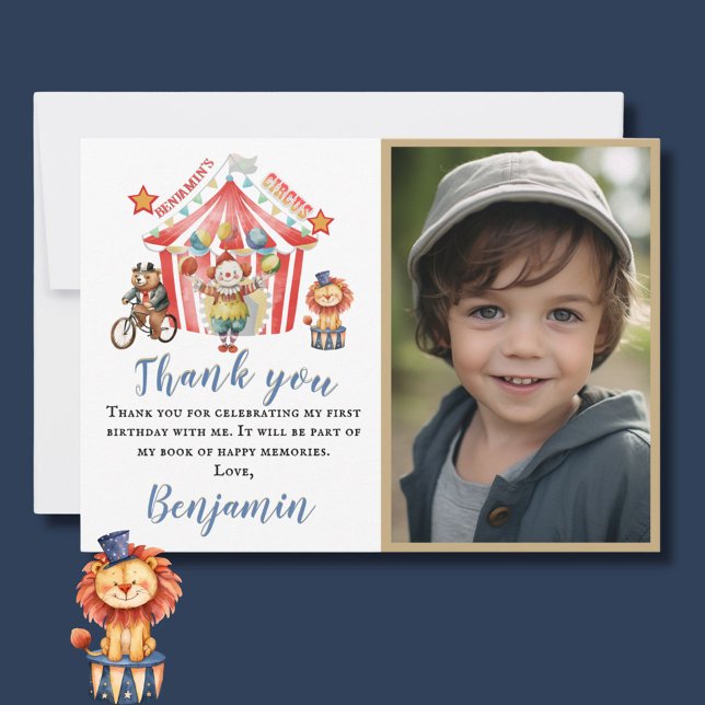 Tack Photo Boy Circus Carnival Theme Birthday (Skapare uppladdad)