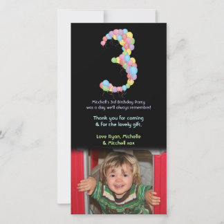 Tack Photo Boy Girl, 3:e födelsedagskalender Kort