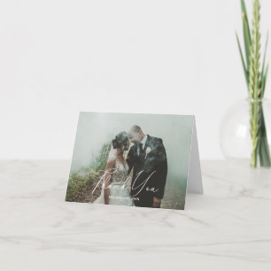 Tack Photo Bröllop Card Kort