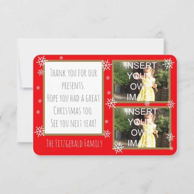 Tack Photo Collage Anpassningsbar Personlig Kort (Framsida)