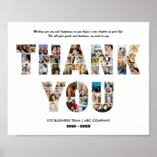 Tack Photo Collage Coworking Farewell är pensioner Poster