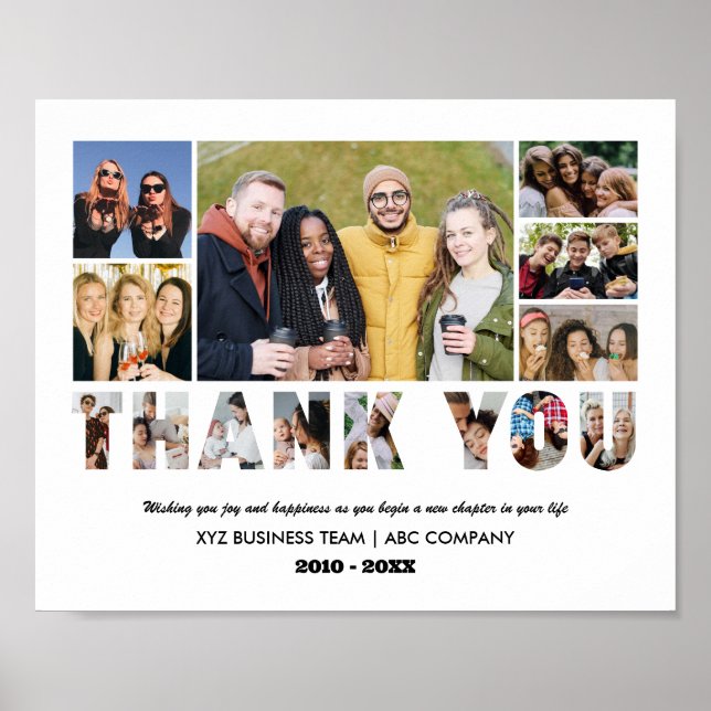 Tack Photo Collage Farewell Pension Party Poster (Framsidan)