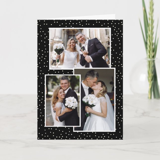tack Photo Collage | Lägg till ditt fotokort Kort (Framsida)