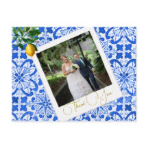 Tack Photo Lemon Blue Tile Elegant