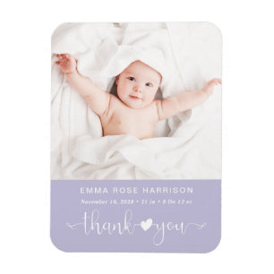 Tack Photo Lila Girl Birth Notice Magnet