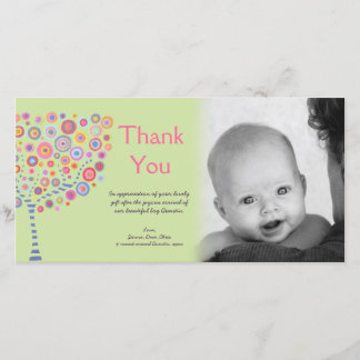 Tack Photocard för nyfödd bebisankomstgåva Kort