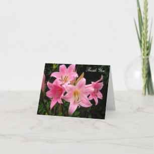 Tack Photocards - rosa liljar Kort