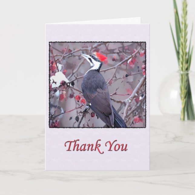 Tack Pileed Woodpecker Greeting Card Kort (Framsida)