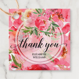 Tack Pionblommor Gåvor Etiketter