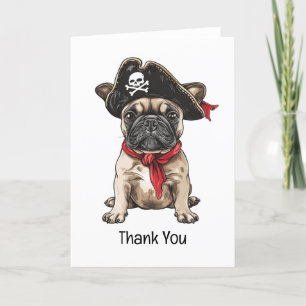 Tack Pirat Fransk Bulldog Skull Korsben Kort