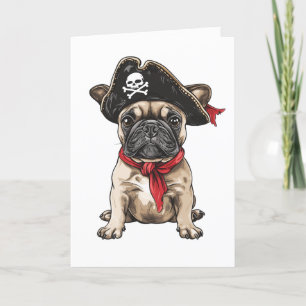 Tack Pirat Fransk Bulldog Skull Korsben Kort
