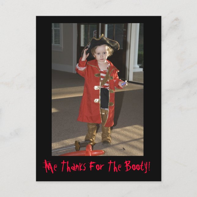 Tack, pirat, tack för Bootyn! Vykort (Framsida)