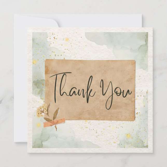 Tack Platt Fyrkantigt Notkort Kort (Framsida)