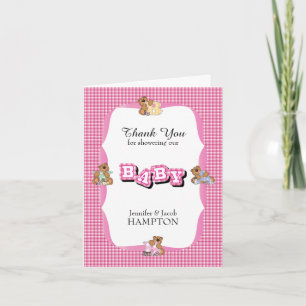 Tack Play med Baby Bears   Flicka Shower Kort