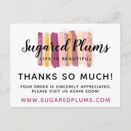 Tack Plum Lila & Guld Paint Strokes 4-Foto Vykort