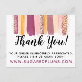 Tack Plum Lila & Guld Paint Strokes Kupong Vykort