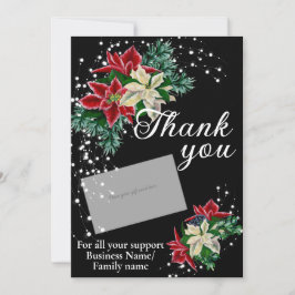 Tack Poinsettia Gift Card Holder Black Julkort