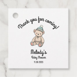 Tack Pojke Teddy Gåvor Etiketter