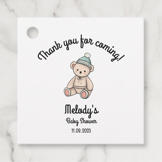 Tack Pojke Teddy Gåvor Etiketter (Framsida)