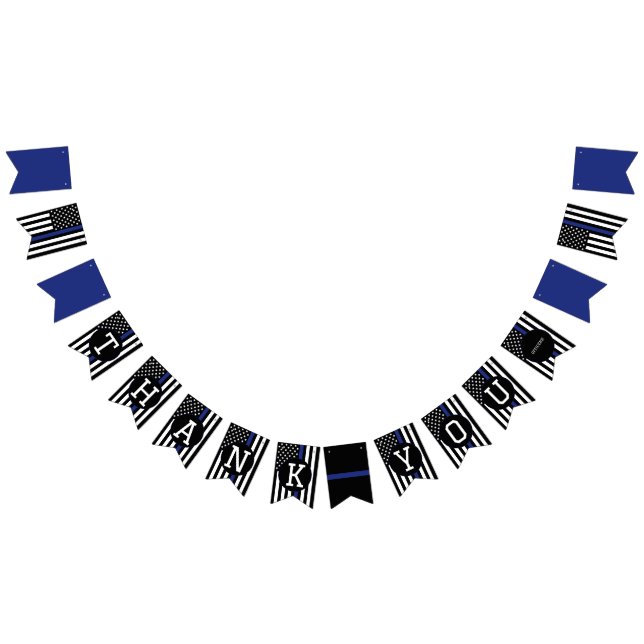 Tack poliserna Tillsatta lagar Thin Blue Line Vimplar (Alla)