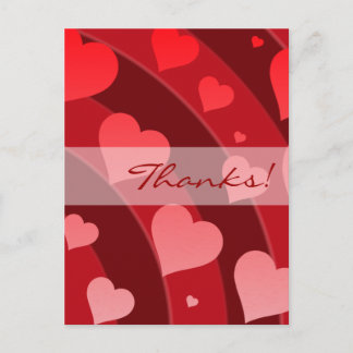 Tack Post Card Rainbow of Hearts Vykort