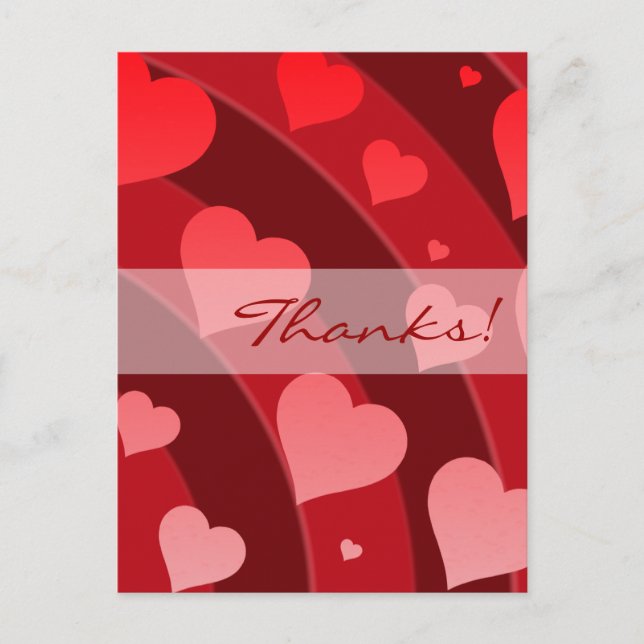 Tack Post Card Rainbow of Hearts Vykort (Framsida)