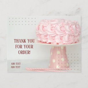 TACK POSTCARD FÖR EN CAKE-AFFÄRSVERKSAMHET VYKORT