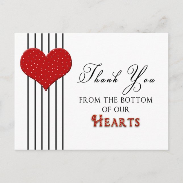 TACK POSTCARD - RED HEART - VYKORT (Framsida)