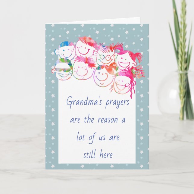 Tack Prayers Grandma Roligt Quote Inspirational Kort (Framsida)
