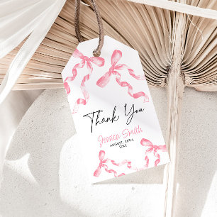 Tack Presentkort med Rosa Slinga Presentetikett