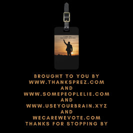 Tack, president Joe Biden Bagagebricka