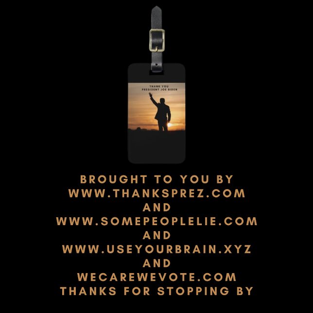 Tack, president Joe Biden Bagagebricka (Skapare uppladdad)