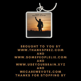 Tack, president Joe Biden Fyrkantig Silverfärgad Nyckelring