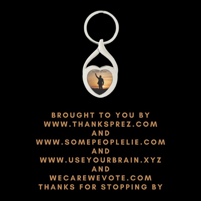 Tack, president Joe Biden Twisted Heart Silverfärgad Nyckelring (Skapare uppladdad)