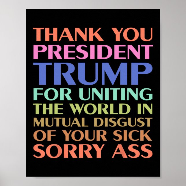 Tack President Trump för att förena världen -  Poster (Framsidan)
