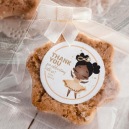 Tack! Princess Ballerina w/Bow Birthday Runt Klistermärke