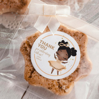 Tack! Princess Ballerina w/Bow Birthday Runt Klistermärke