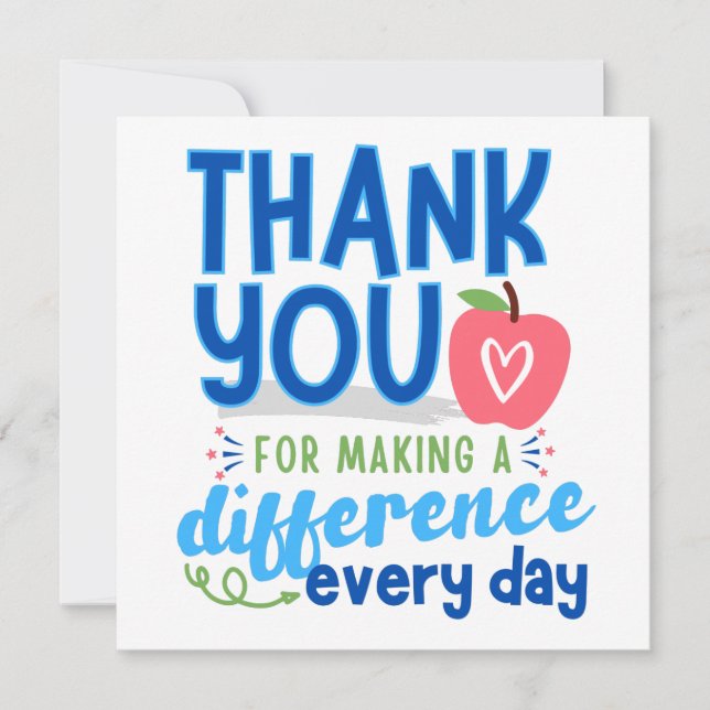 Tack Principal, Tack Lärarkort Kort (Framsida)