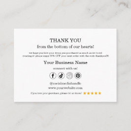 Tack Procent av QR-kort för företag Visitkort