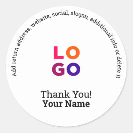 Tack | Professionell Business Logotyp Promoting Runt Klistermärke