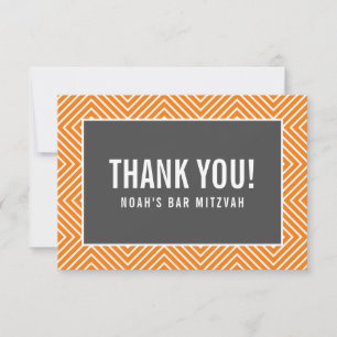 TACK PUB MITZVAH modern geometrisk grått orange Kort