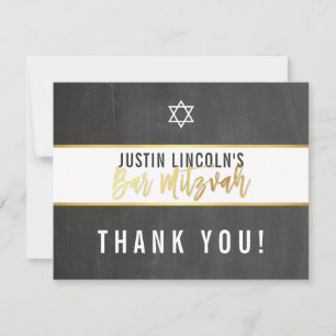 TACK PUB MITZVAH, modern grått chalkboard guld Kort