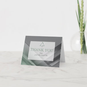 Tack   Pub Mitzvah Modern Grönt och kol Inbjudan